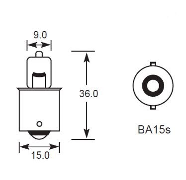 B795: 12 Volt 50W SCC BA15S base Head, Spot & Fog bulb for Classic ...