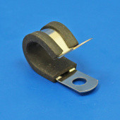 ZPRPC16: Rubber lined steel 'P' clip for 16mm diameter tube from £1.11 each