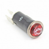 WLENGINE: Chrome rimmed panel warning light - Red engine warning from £8.27 each