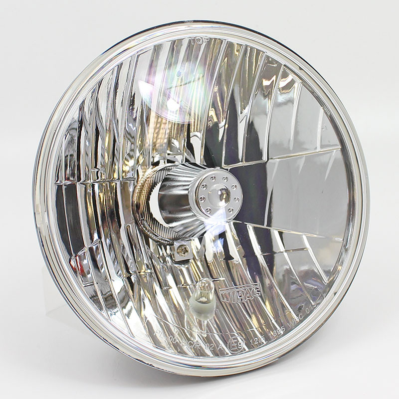 7 Wipac Freeform Headlight Lens Euro USA LHD with side light and bulb shield