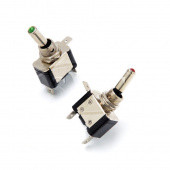 EX894G: Green LED illuminated chrome toggle switch - Off/On from £11.29 each