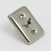 606S: Interior light toggle switch with cover plate - Polished Stainless Steel from £21.77 each