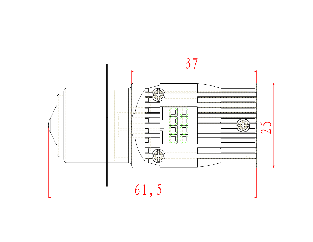P36SLED-S43TR: White premium 6, 12, 24V LED Headlamp - BPF SC P36S base ...