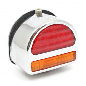 CA1149C-LED: Rear 'D' lamp LED (equivalent to the Lucas ST51 lamp with split lens) with INDICATOR conversion - Chrome finish - FITTED LED LIGHT BOARD from £128.31 each